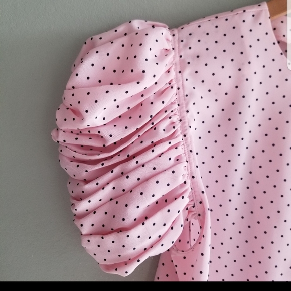 Vintage pink puff sleeve blouse - Picture 4 of 14